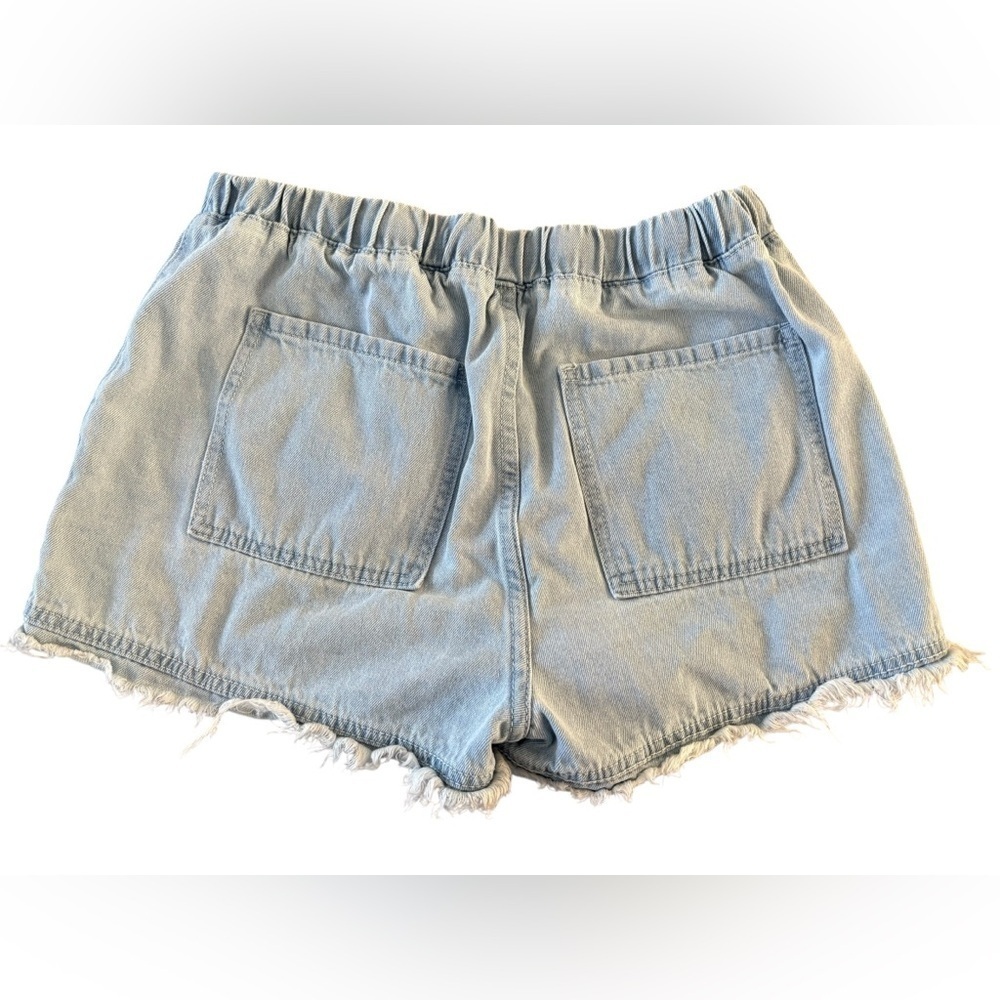 Light Blue Denim Women's Shorts - Picture 3 of 3